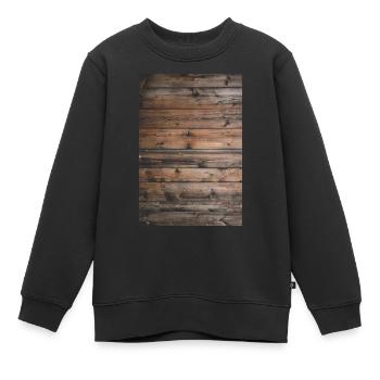 Holz - Kinder Premium Organic Sweatshirt - Schwarz - Vorne - AI Model Kid Female (0cm)