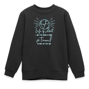 Voyage - Sweat Premium enfant bio - noir - Devant - AI Model Kid Female (0cm)