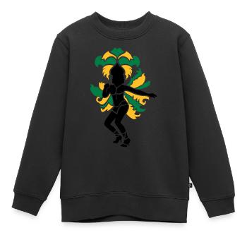Samba - Sweat Premium enfant bio - noir - Devant - AI Model Kid Female (0cm)