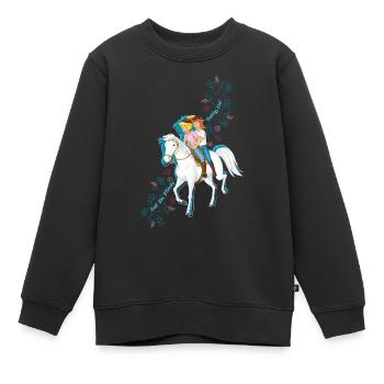 Bibi und Tina Auf die Pferde, fertig, los! - Kinder Premium Organic Sweatshirt - Schwarz - Vorne - AI Model Kid Female (0cm)