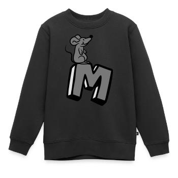 Souris Rat Petite souris Mignonne Lettre M M Lettr - Sweat Premium enfant bio - noir - Devant - AI Model Kid Female (0cm)