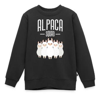 Alpaca Squad - Sweat Premium enfant bio - noir - Devant - AI Model Kid Female (0cm)
