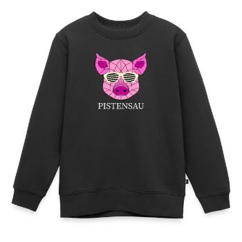 PISTENSAU - Kinder Premium Organic Sweatshirt - Schwarz - Vorne - AI Model Kid Female (0cm)