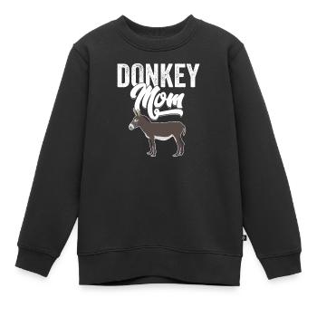 Esel - Esel Mama - Kinder Premium Organic Sweatshirt - Schwarz - Vorne - AI Model Kid Female (0cm)