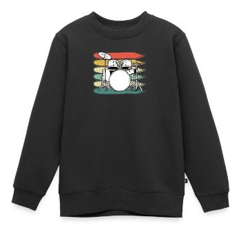 Schlagzeug Schlagzeuger - Kinder Premium Organic Sweatshirt - Schwarz - Vorne - AI Model Kid Female (0cm)