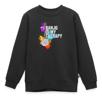 Banjo - Banjo ist meine Therapie - Kinder Premium Organic Sweatshirt - Schwarz - Vorne - AI Model Kid Female (0cm)