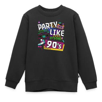 90iger Neunziger Jahrgang - Kinder Premium Organic Sweatshirt - Schwarz - Vorne - AI Model Kid Female (0cm)