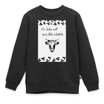 Kuh, Kühe, Milch,Sahne - Kinder Premium Organic Sweatshirt - Schwarz - Vorne - AI Model Kid Female (0cm)