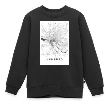 Hambourg Carte Carte De Citymap Carte - Sweat Premium enfant bio - noir - Devant - AI Model Kid Female (0cm)