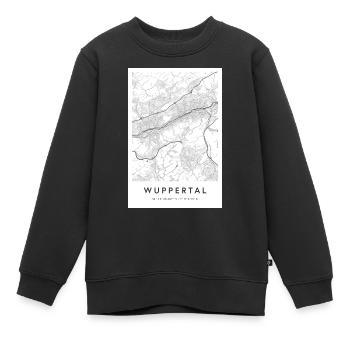 Plan de Wuppertal plan de la ville plan de la ville - Sweat Premium enfant bio - noir - Devant - AI Model Kid Female (0cm)