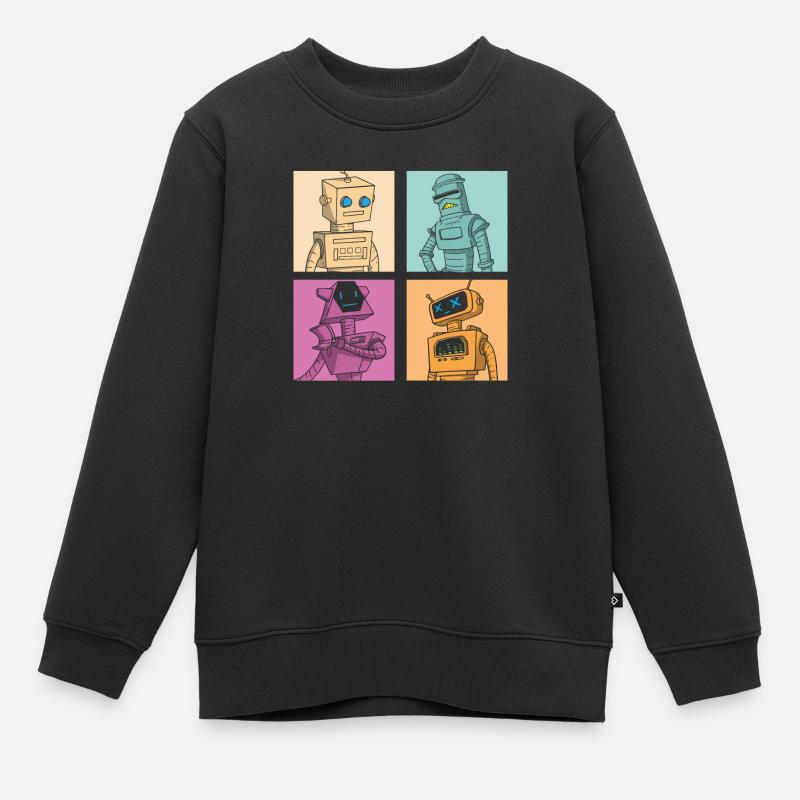 Roboter Robot - Kinder Premium Organic Sweatshirt - Schwarz