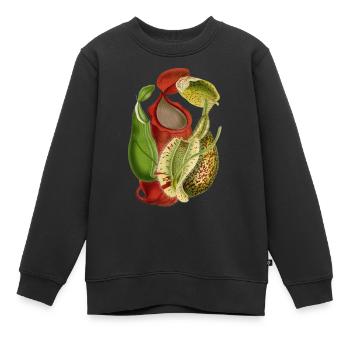 Plante carnivore - Sweat Premium enfant bio - noir - Devant - AI Model Kid Female (0cm)