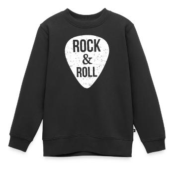 Rock and Roll, Gitarrenpickel - Kinder Premium Organic Sweatshirt - Schwarz - Vorne - AI Model Kid Female (0cm)