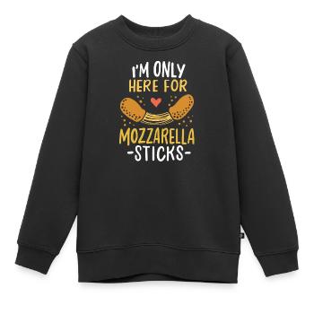 Bâtonnets de mozzarella - Sweat Premium enfant bio - noir - Devant - AI Model Kid Female (0cm)