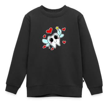 La magie des dents de la fée des dents - Sweat Premium enfant bio - noir - Devant - AI Model Kid Female (0cm)