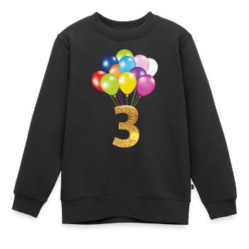 Joyeux anniversaire pour 3 enfants - Sweat Premium enfant bio - noir - Devant - AI Model Kid Female (0cm)