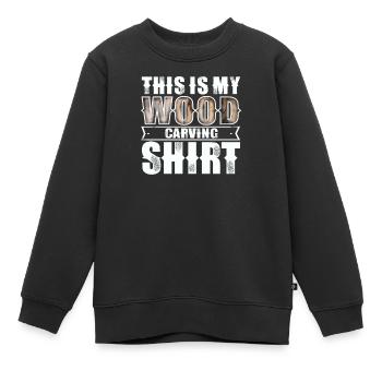 Sculpture sur bois - Sweat Premium enfant bio - noir - Devant - AI Model Kid Female (0cm)