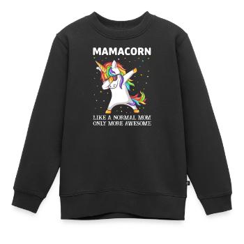 Mamacorn - Sweat Premium enfant bio - noir - Devant - AI Model Kid Female (0cm)