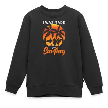 surfant - Sweat Premium enfant bio - noir - Devant - AI Model Kid Female (0cm)