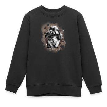 Kaninchen Hase - Kinder Premium Organic Sweatshirt - Schwarz - Vorne - AI Model Kid Female (0cm)