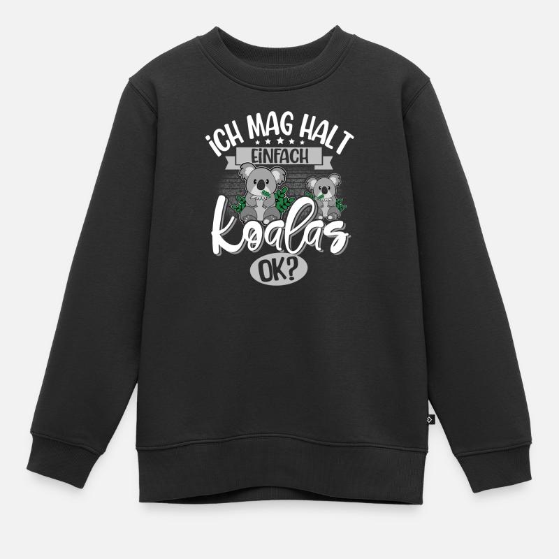 Koala - Kinder Premium Organic Sweatshirt - Schwarz