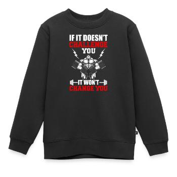 Gym muscle de renforcement fitness - Sweat Premium enfant bio - noir - Devant - AI Model Kid Female (0cm)