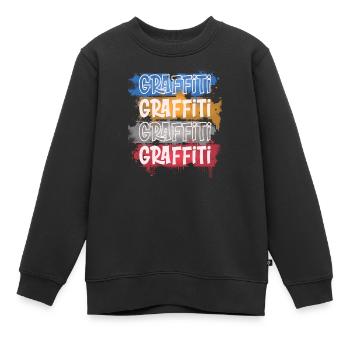 Graffiti - Sweat Premium enfant bio - noir - Devant - AI Model Kid Female (0cm)