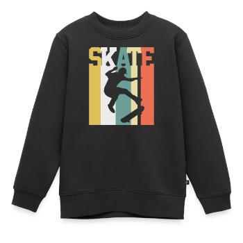 Skaten Skater Skate Vintage - Kinder Premium Organic Sweatshirt - Schwarz - Vorne - AI Model Kid Female (0cm)