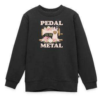 Nähen - Kinder Premium Organic Sweatshirt - Schwarz - Vorne - AI Model Kid Female (0cm)