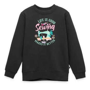 Couture - Sweat Premium enfant bio - noir - Devant - AI Model Kid Female (0cm)