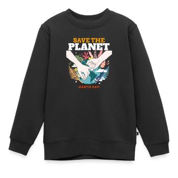 Sauver la Terre – Journée de la Terre - Sweat Premium enfant bio - noir - Devant - AI Model Kid Female (0cm)