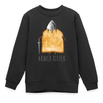 Toast armer Ritter - Kinder Premium Organic Sweatshirt - Schwarz - Vorne - AI Model Kid Female (0cm)