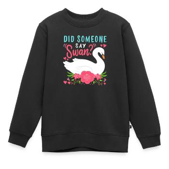 Schwäne Wasservögel Schwan - Kinder Premium Organic Sweatshirt - Schwarz - Vorne - AI Model Kid Female (0cm)