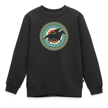 Cavalier Cavalier Equestre Rétro - Sweat Premium enfant bio - noir - Devant - AI Model Kid Female (0cm)