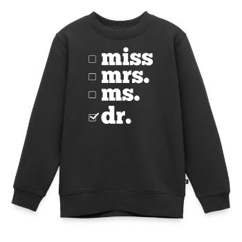 Doktor Doktortitel Promotion - Kinder Premium Organic Sweatshirt - Schwarz - Vorne - AI Model Kid Female (0cm)