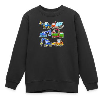 Baustelle Fahrzeuge - Kinder Premium Organic Sweatshirt - Schwarz - Vorne - AI Model Kid Female (0cm)