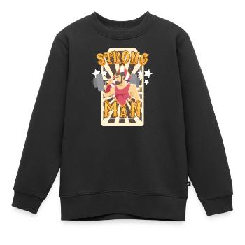 Starker Mann Zirkus Gewichtheben Geburtstag - Kinder Premium Organic Sweatshirt - Schwarz - Vorne - AI Model Kid Female (0cm)