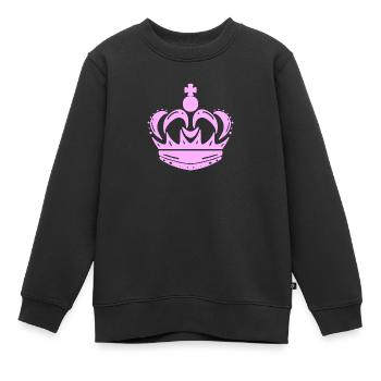 Krone Rosa - Kinder Premium Organic Sweatshirt - Schwarz - Vorne - AI Model Kid Female (0cm)