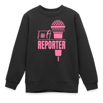 Ich bin Reporter Medien Korrespondent Journalist - Kinder Premium Organic Sweatshirt - Schwarz - Vorne - AI Model Kid Female (0cm)