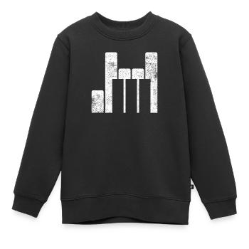Klavier Pianist - Kinder Premium Organic Sweatshirt - Schwarz - Vorne - AI Model Kid Female (0cm)
