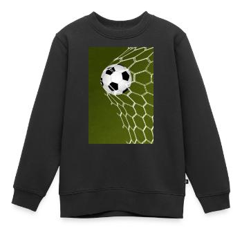 Goal ! Ballon de foot - Sweat Premium enfant bio - noir - Devant - AI Model Kid Female (0cm)