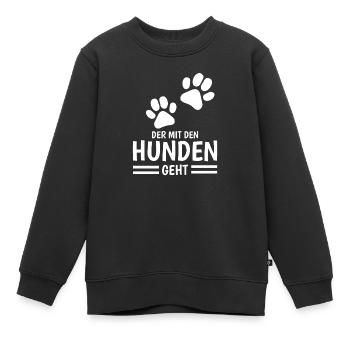 Hund und Herrchen Sprüche - Kinder Premium Organic Sweatshirt - Schwarz - Vorne - AI Model Kid Female (0cm)