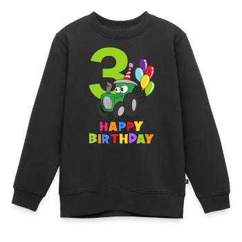 Dritter Geburtstag 3 Jahre alt Trekker Traktor - Kinder Premium Organic Sweatshirt - Schwarz - Vorne - AI Model Kid Female (0cm)