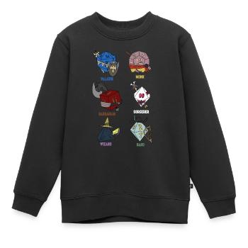 Aventure RPG Dice Fantasy Cadeau - Sweat Premium enfant bio - noir - Devant - AI Model Kid Female (0cm)