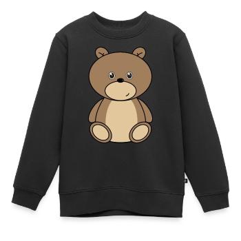 ours en peluche - Sweat Premium enfant bio - noir - Devant - AI Model Kid Female (0cm)