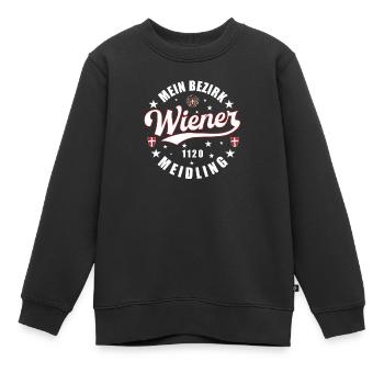 Ein echter Wiener Mein Bezirk 1120 Meidling - Kinder Premium Organic Sweatshirt - Schwarz - Vorne - AI Model Kid Female (0cm)