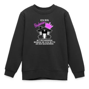 Bauherrin Hausbau - Kinder Premium Organic Sweatshirt - Schwarz - Vorne - AI Model Kid Female (0cm)