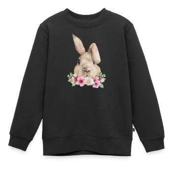 Hase Kaninchen Schlappohr Osterhase Hasenmama - Kinder Premium Organic Sweatshirt - Schwarz - Vorne - AI Model Kid Female (0cm)