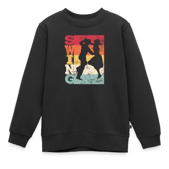 Boogie Woogie Swing Tanzen Retro Farben Vintage - Kinder Premium Organic Sweatshirt - Schwarz - Vorne - AI Model Kid Female (0cm)