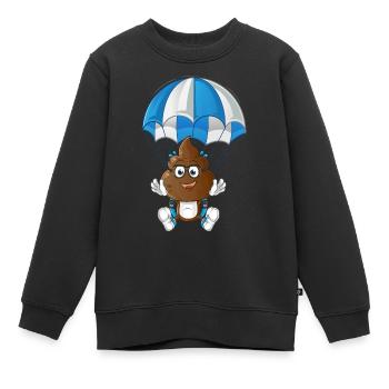 parachute - Sweat Premium enfant bio - noir - Devant - AI Model Kid Female (0cm)
